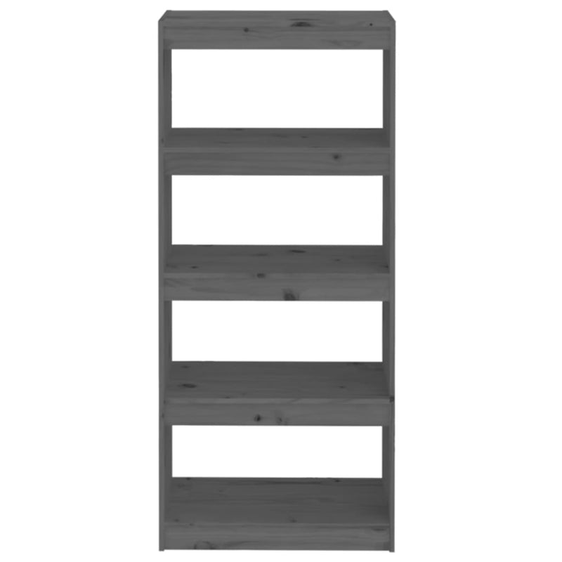 Book Cabinet/Room Divider Grey 60x30x135.5 cm Solid Wood Pine Payday Deals