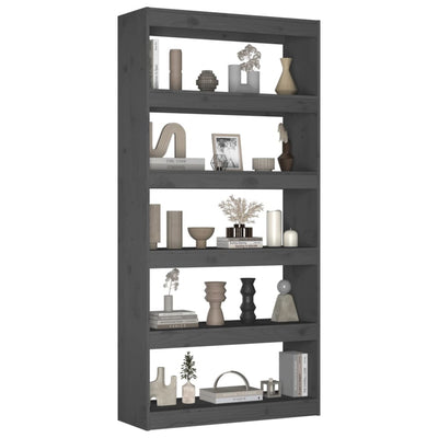 Book Cabinet/Room Divider Grey 80x30x167.4 cm Solid Wood Pine Payday Deals