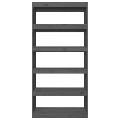 Book Cabinet/Room Divider Grey 80x30x167.4 cm Solid Wood Pine Payday Deals