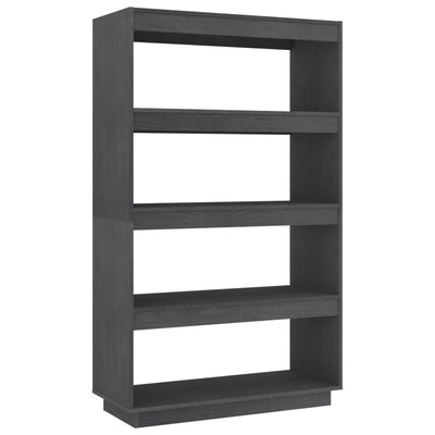 Book Cabinet/Room Divider Grey 80x35x135 cm Solid Pinewood Payday Deals