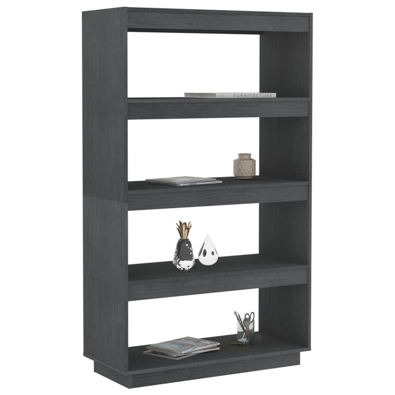 Book Cabinet/Room Divider Grey 80x35x135 cm Solid Pinewood Payday Deals