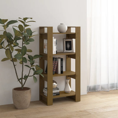 Book Cabinet/Room Divider Honey Brown 60x35x125 cm Solid Wood Payday Deals