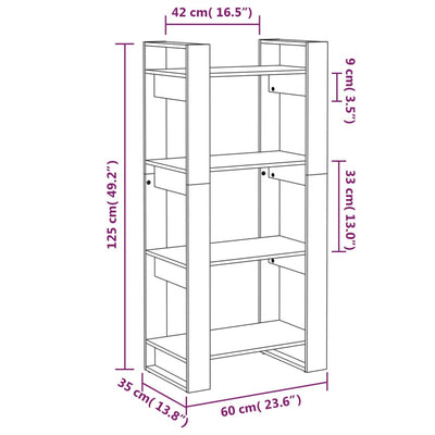 Book Cabinet/Room Divider Honey Brown 60x35x125 cm Solid Wood Payday Deals