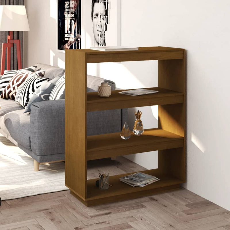 Book Cabinet/Room Divider Honey Brown 80x35x103 cm Solid Pinewood Payday Deals