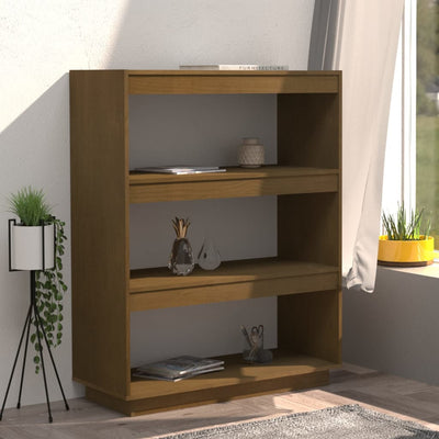 Book Cabinet/Room Divider Honey Brown 80x35x103 cm Solid Pinewood Payday Deals