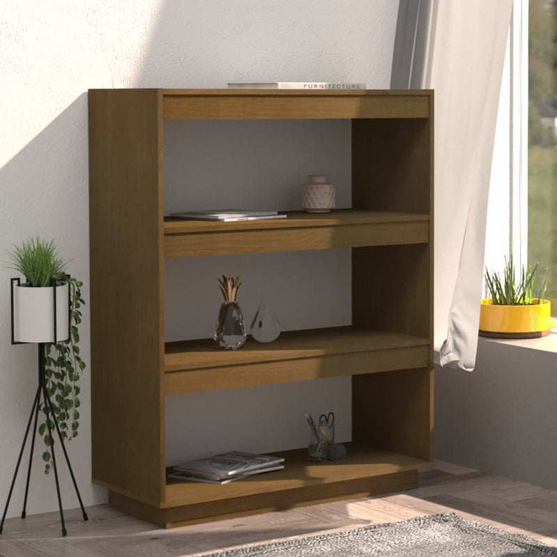 Book Cabinet/Room Divider Honey Brown 80x35x103 cm Solid Pinewood Payday Deals