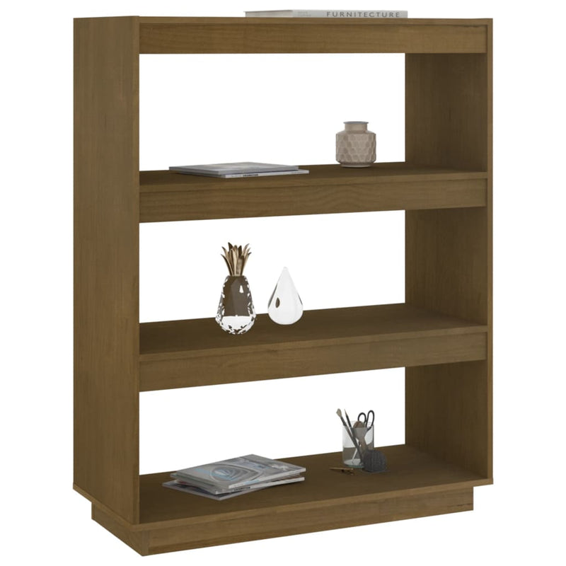 Book Cabinet/Room Divider Honey Brown 80x35x103 cm Solid Pinewood Payday Deals