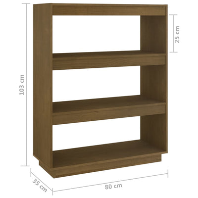Book Cabinet/Room Divider Honey Brown 80x35x103 cm Solid Pinewood Payday Deals