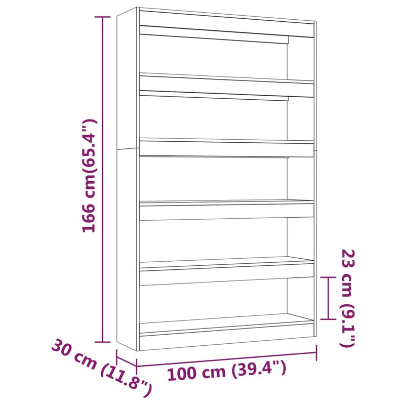 Book Cabinet/Room Divider Sonoma Oak 100x30x166 cm Payday Deals