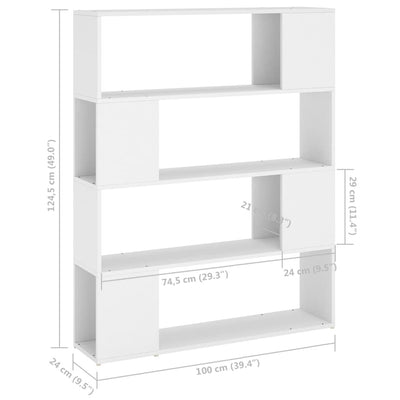 Book Cabinet Room Divider White 100x24x124 cm Payday Deals