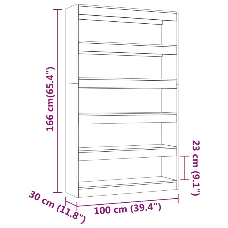 Book Cabinet/Room Divider White 100x30x166 cm Payday Deals