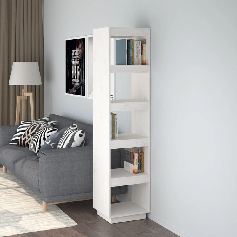 Book Cabinet/Room Divider White 40x35x167 cm Solid Wood Pine Payday Deals