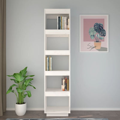 Book Cabinet/Room Divider White 40x35x167 cm Solid Wood Pine Payday Deals