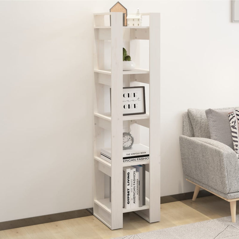 Book Cabinet/Room Divider White 41x35x160 cm Solid Wood Pine Payday Deals