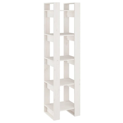 Book Cabinet/Room Divider White 41x35x160 cm Solid Wood Pine Payday Deals