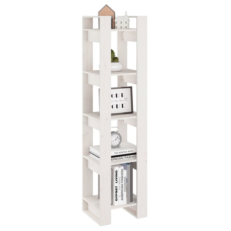 Book Cabinet/Room Divider White 41x35x160 cm Solid Wood Pine Payday Deals