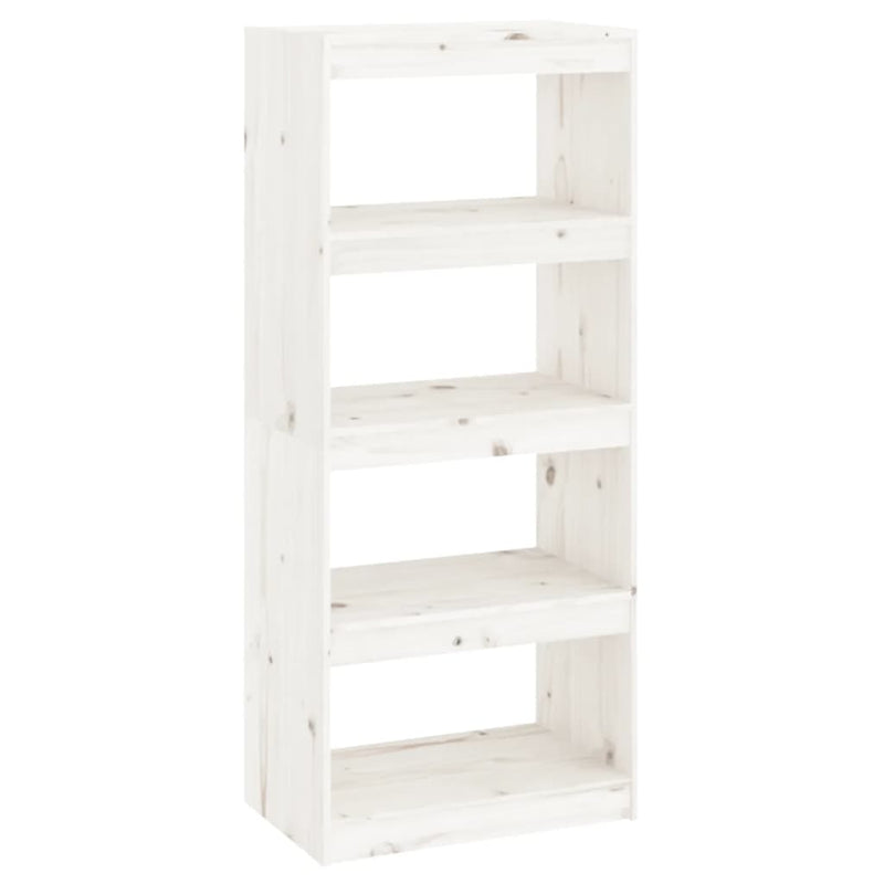 Book Cabinet/Room Divider White 60x30x135.5 cm Solid Wood Pine Payday Deals