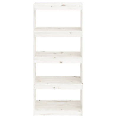 Book Cabinet/Room Divider White 60x30x135.5 cm Solid Wood Pine Payday Deals