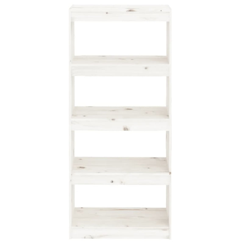 Book Cabinet/Room Divider White 60x30x135.5 cm Solid Wood Pine Payday Deals