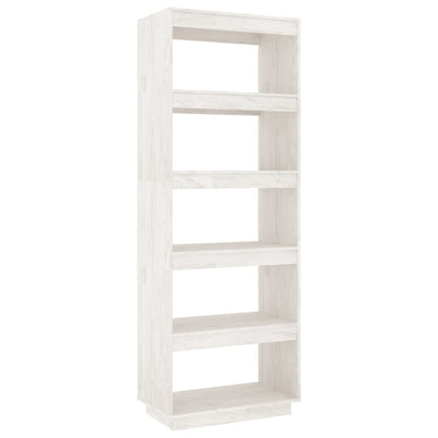 Book Cabinet/Room Divider White 60x35x167 cm Solid Pinewood Payday Deals