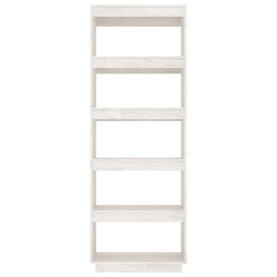 Book Cabinet/Room Divider White 60x35x167 cm Solid Pinewood Payday Deals