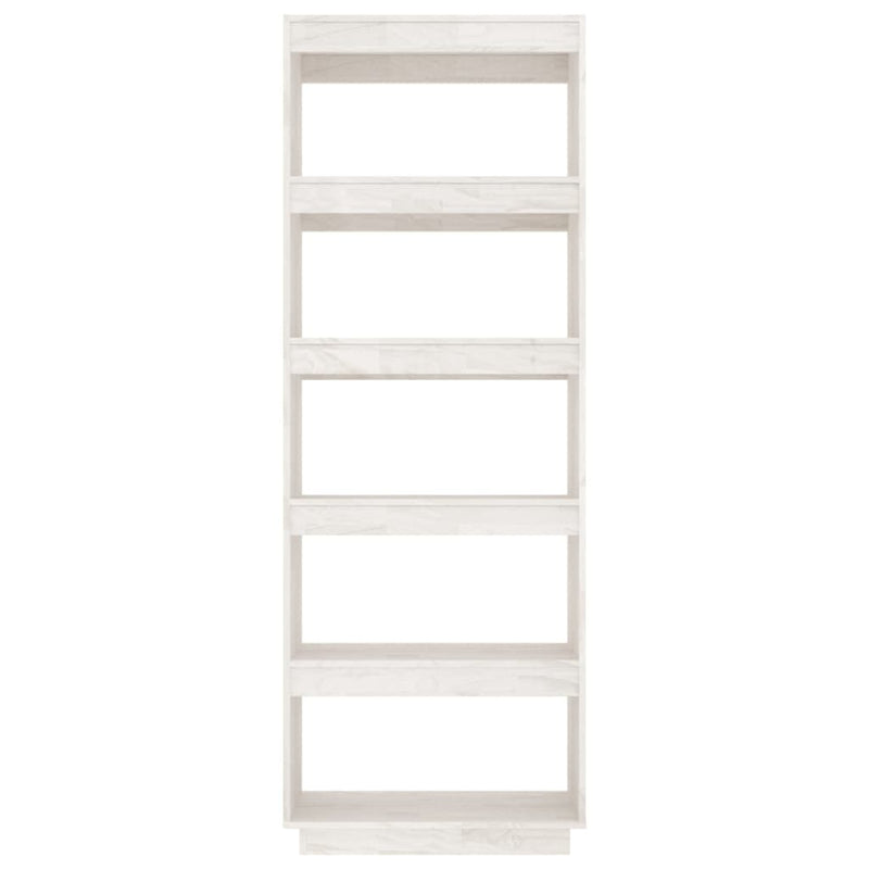 Book Cabinet/Room Divider White 60x35x167 cm Solid Pinewood Payday Deals