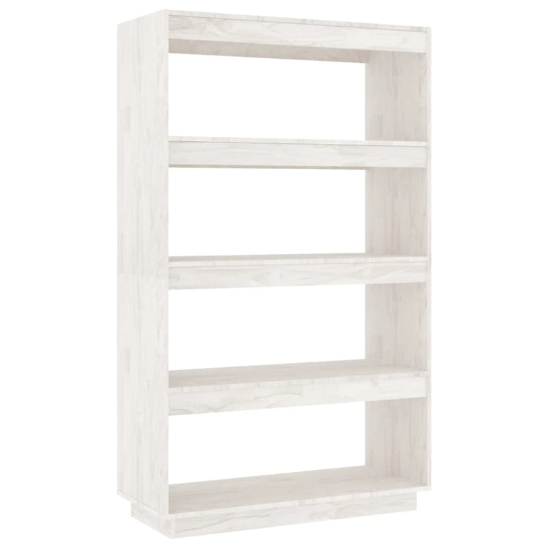 Book Cabinet/Room Divider White 80x35x135 cm Solid Pinewood Payday Deals