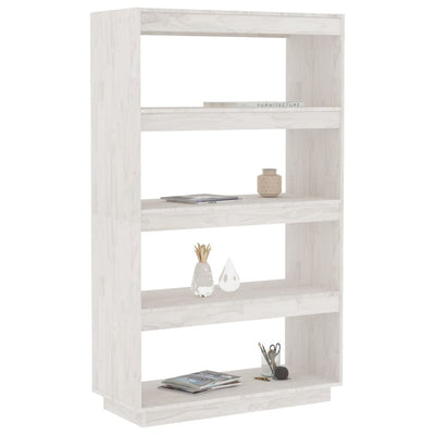 Book Cabinet/Room Divider White 80x35x135 cm Solid Pinewood Payday Deals
