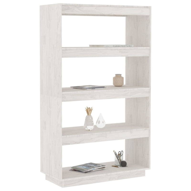 Book Cabinet/Room Divider White 80x35x135 cm Solid Pinewood Payday Deals