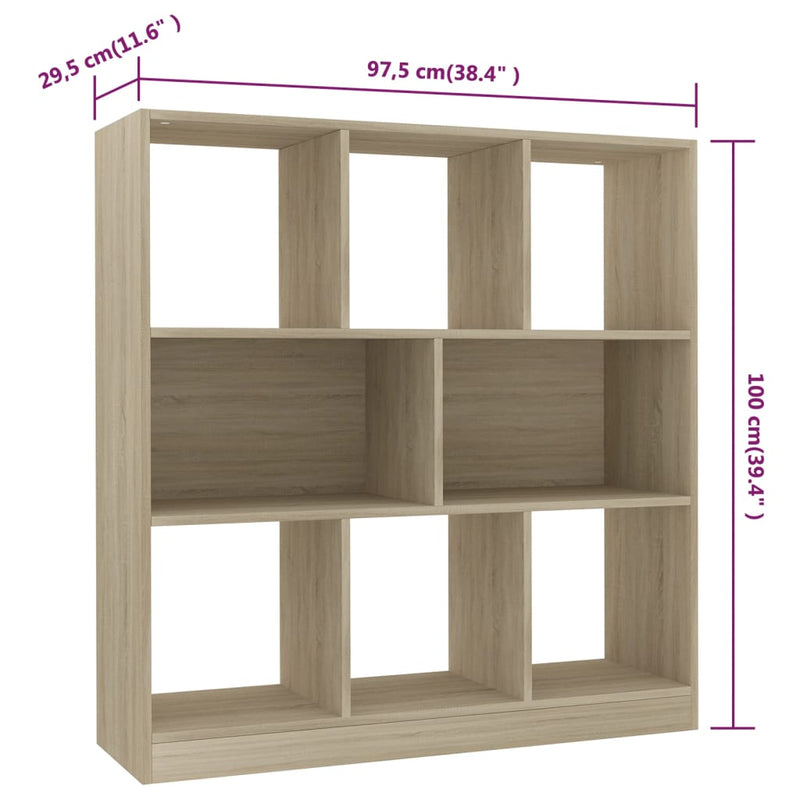 Book Cabinet Sonoma Oak 97.5x29.5x100 cm Engineered Wood Payday Deals