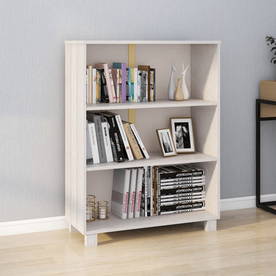 Book Cabinet White 85x35x112 cm Solid Wood Pine