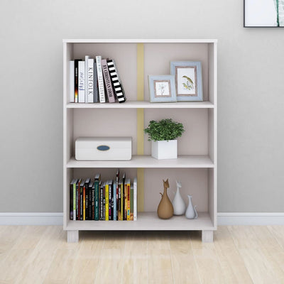 Book Cabinet White 85x35x112 cm Solid Wood Pine Payday Deals