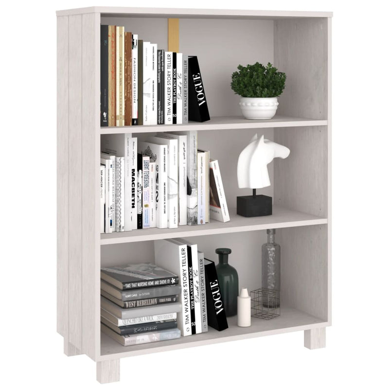 Book Cabinet White 85x35x112 cm Solid Wood Pine Payday Deals