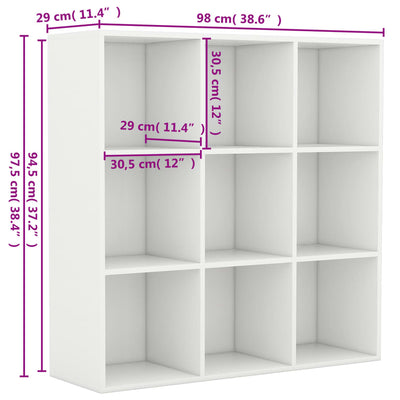 Book Cabinet White 98x29x97.5 cm Engineered Wood Payday Deals