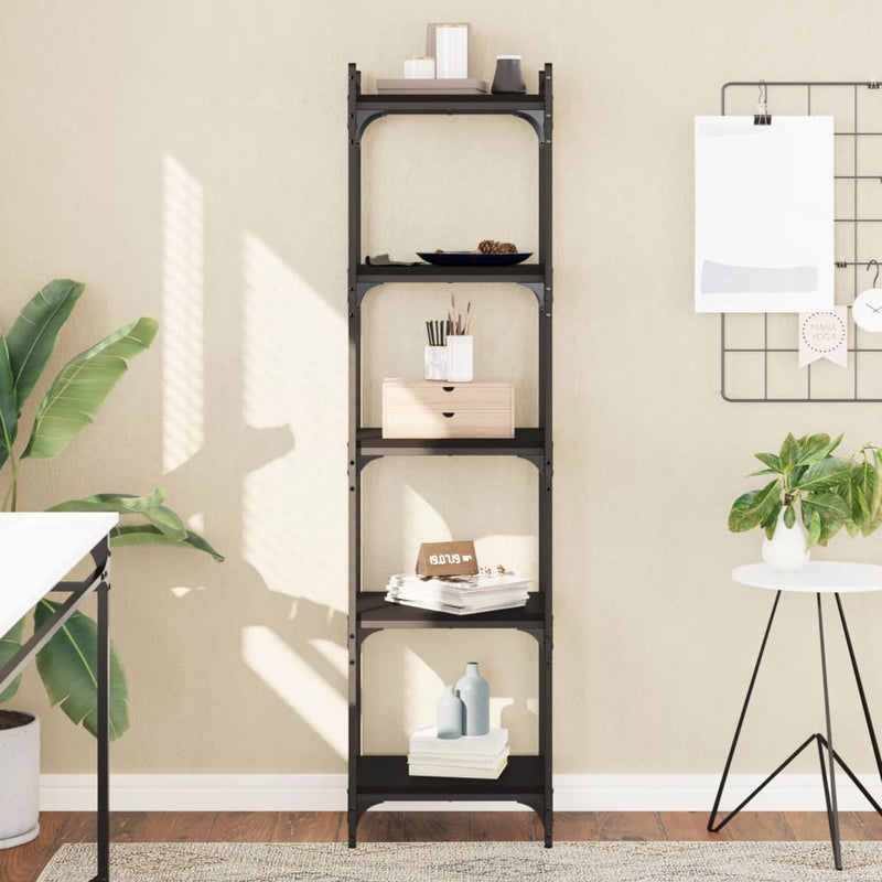 Bookcase 5-Tier Black 40x30x154 cm Engineered Wood Payday Deals