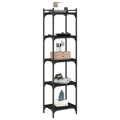 Bookcase 5-Tier Black 40x30x154 cm Engineered Wood Payday Deals
