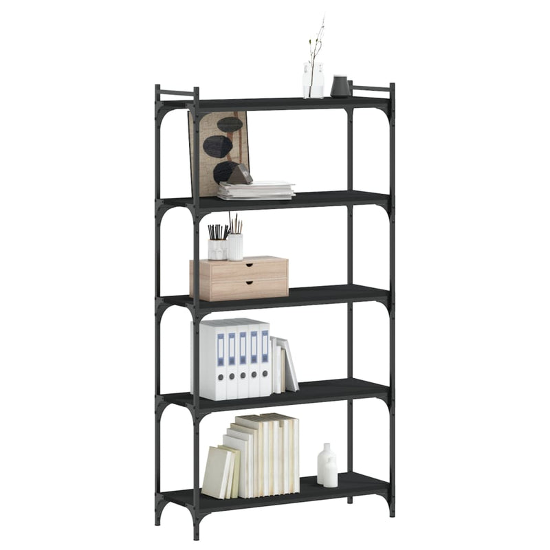 Bookcase 5-Tier Black 80x30x154 cm Engineered Wood Payday Deals
