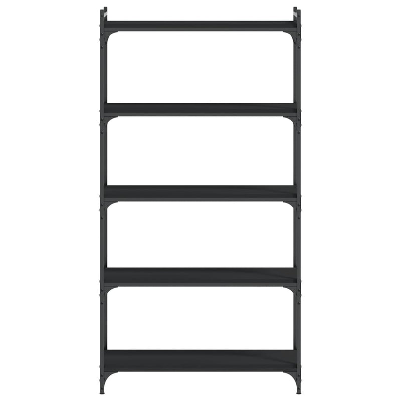 Bookcase 5-Tier Black 80x30x154 cm Engineered Wood Payday Deals