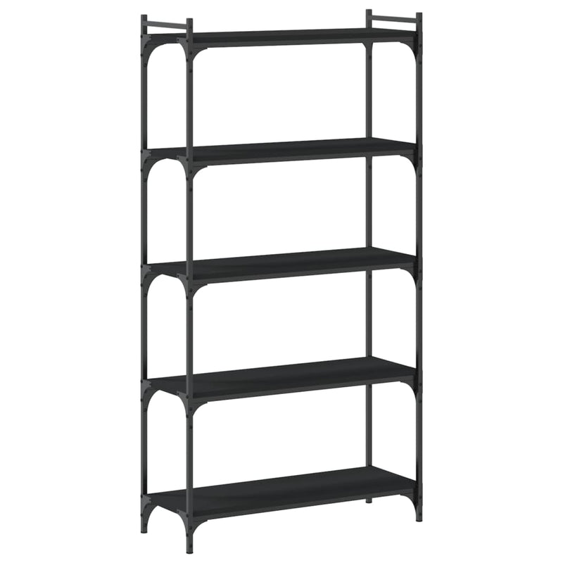 Bookcase 5-Tier Black 80x30x154 cm Engineered Wood Payday Deals