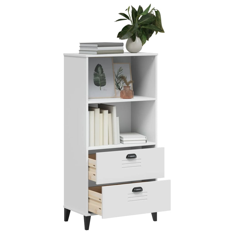 Bookcase VIKEN White 60x35x123 cm Solid Wood Pine Payday Deals