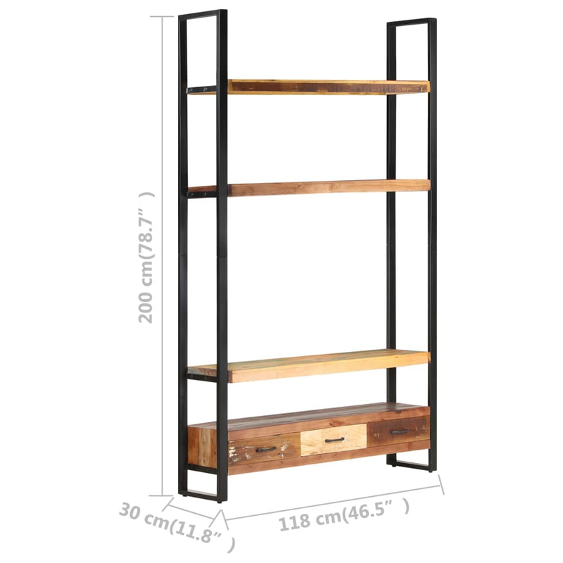 Bookshelf 118x30x200 cm Solid Reclaimed Wood Payday Deals