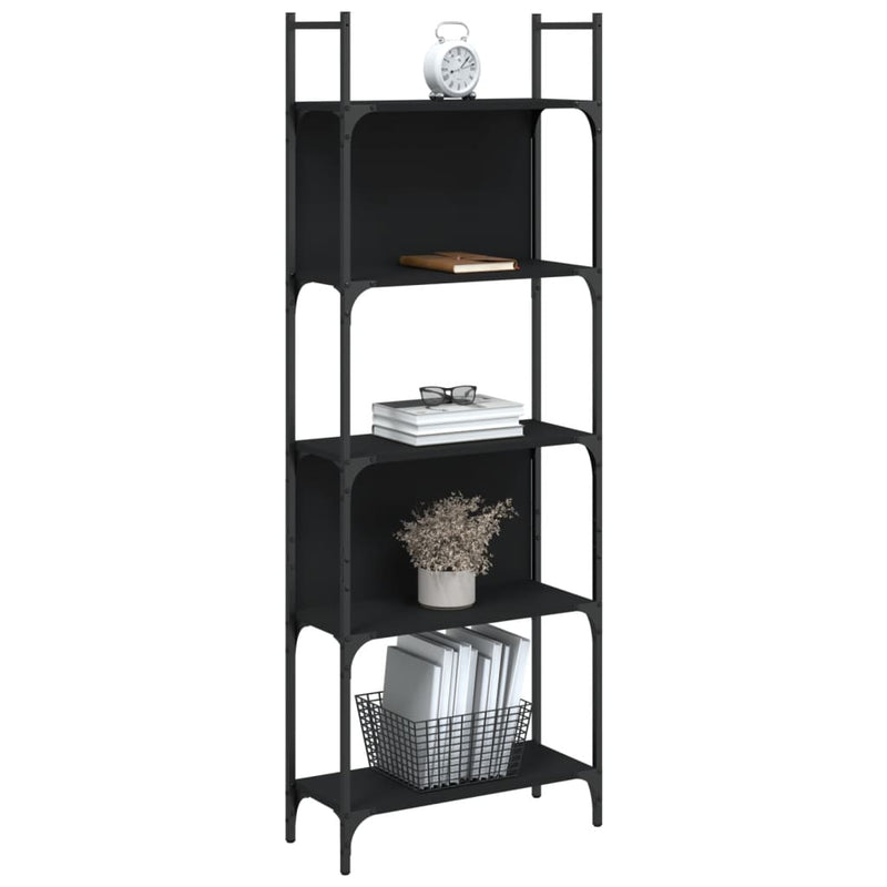 Bookshelf 5-Tier Black 60.5x24x166.5 cm Engineered Wood Payday Deals