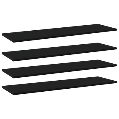 Bookshelf Boards 4 pcs Black 100x30x1.5 cm Engineered Wood Payday Deals
