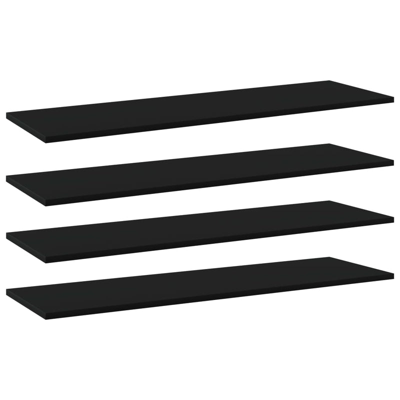 Bookshelf Boards 4 pcs Black 100x30x1.5 cm Engineered Wood Payday Deals