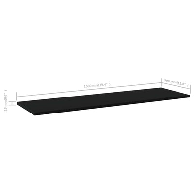 Bookshelf Boards 4 pcs Black 100x30x1.5 cm Engineered Wood Payday Deals
