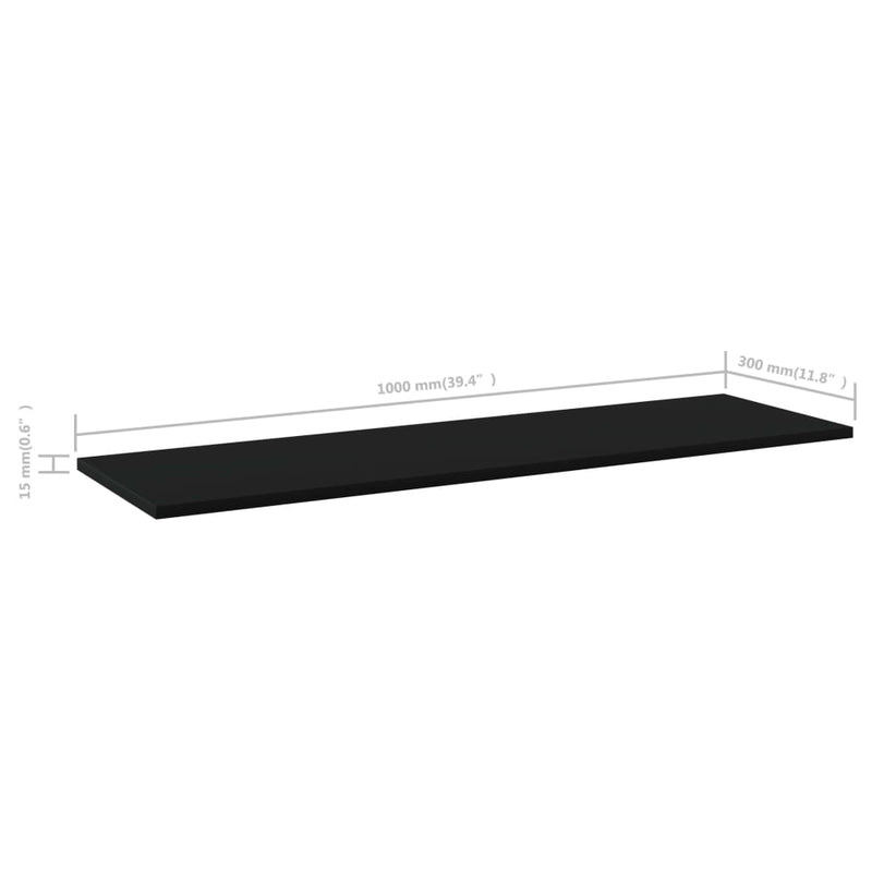 Bookshelf Boards 4 pcs Black 100x30x1.5 cm Engineered Wood Payday Deals