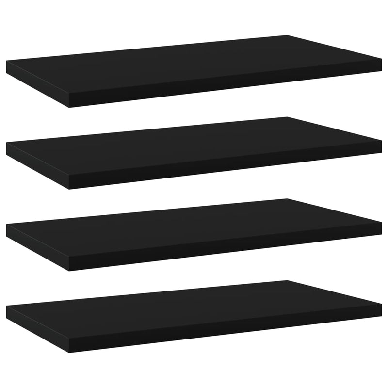 Bookshelf Boards 4 pcs Black 40x20x1.5 cm Engineered Wood Payday Deals