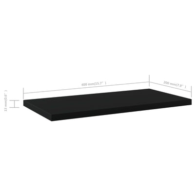 Bookshelf Boards 4 pcs Black 40x20x1.5 cm Engineered Wood Payday Deals