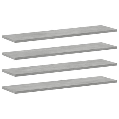 Bookshelf Boards 4 pcs Concrete Grey 80x20x1.5 cm Chipboard Payday Deals