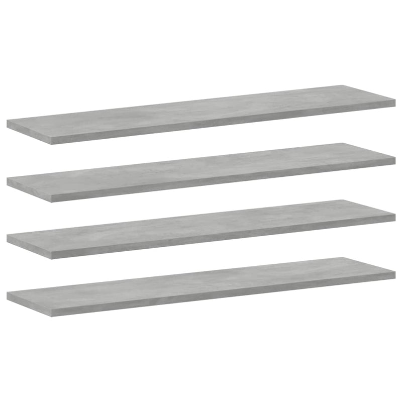 Bookshelf Boards 4 pcs Concrete Grey 80x20x1.5 cm Chipboard Payday Deals